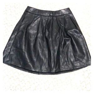 Black Pleather Skirt with Pockets!